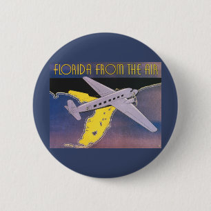 Badge Rond 5 Cm Poster Vintage voyage, Floride d'avion