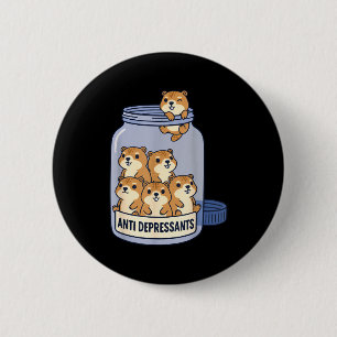 Badge Rond 5 Cm Pot de jarre anti-dépresseur drôle de marmotte Zoo
