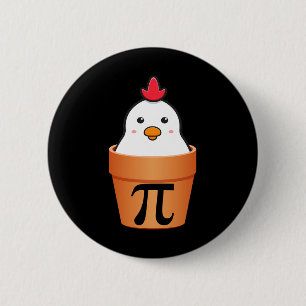 Badge Rond 5 Cm Pot de poulet Pi Pi Jour Vintage Rétro Math Lover 