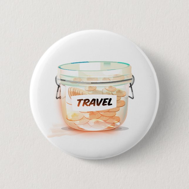 Badge Rond 5 Cm Pot en verre pour argent de voyage (Devant)