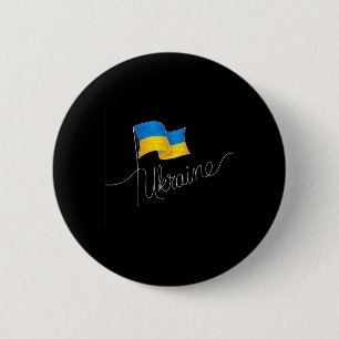 Badge Rond 5 Cm Poteau de drapeau à signature ukrainienne - Ukrain