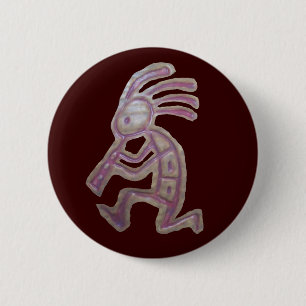 Badge Rond 5 Cm Poterie de terre Kokopelli