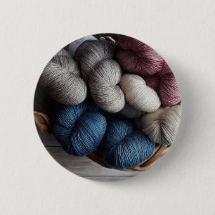 Badge Rond 5 Cm Pots de fils d'artisanat en panier