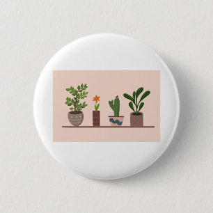 Badge Rond 5 Cm Pots Plantes plante Arrière - plans Fleur Fleur Fl