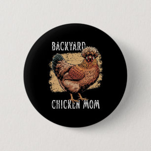 Badge Rond 5 Cm Poulailler poule maman polonaise poule design vint
