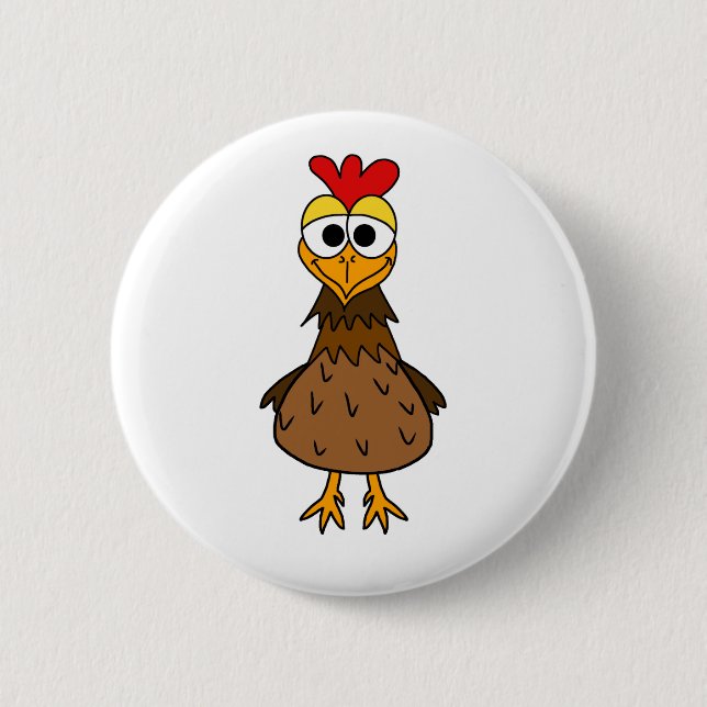 Badge Rond 5 Cm Poule folle (Devant)