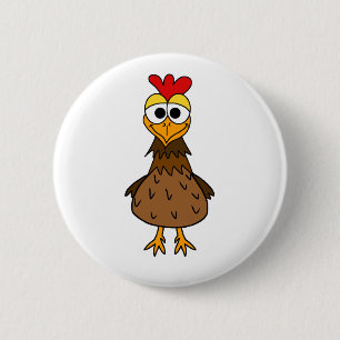 Badge Rond 5 Cm Poule folle
