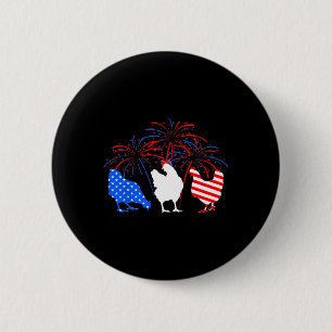 Badge Rond 5 Cm Poulet 4 juillet feux d'artifice Drapeau américain