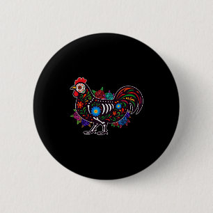 Badge Rond 5 Cm Poulet à sucre Dia De Muertos Halloween Jour O
