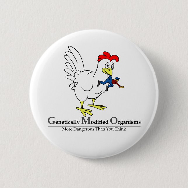 Badge Rond 5 Cm Poulet de GMO (Devant)
