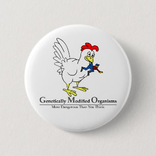 Badge Rond 5 Cm Poulet de GMO