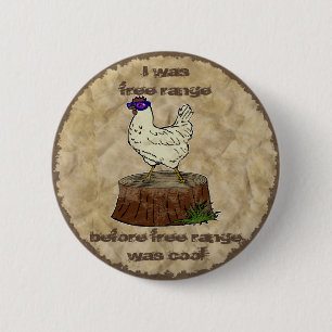 Badge Rond 5 Cm Poulet de hanche, bouton