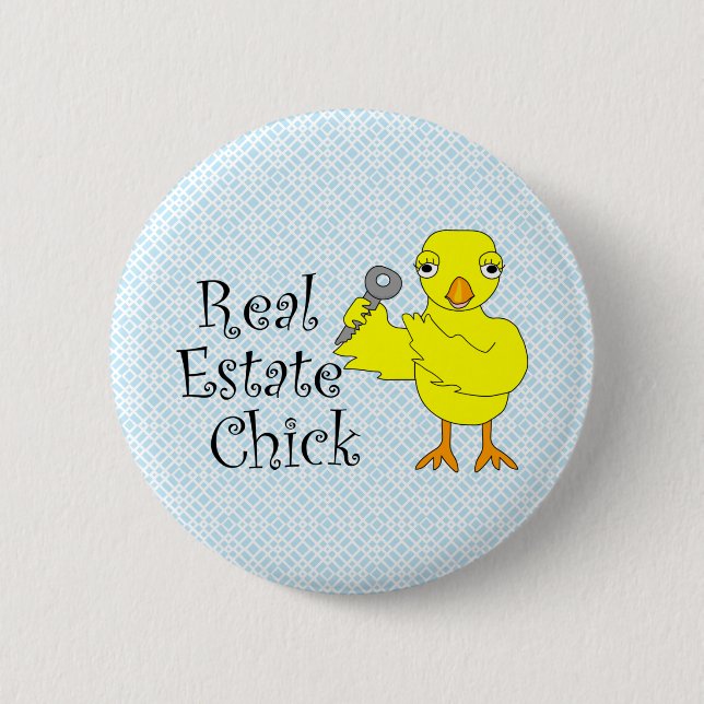 Badge Rond 5 Cm Poulet de l'immobilier  (Devant)