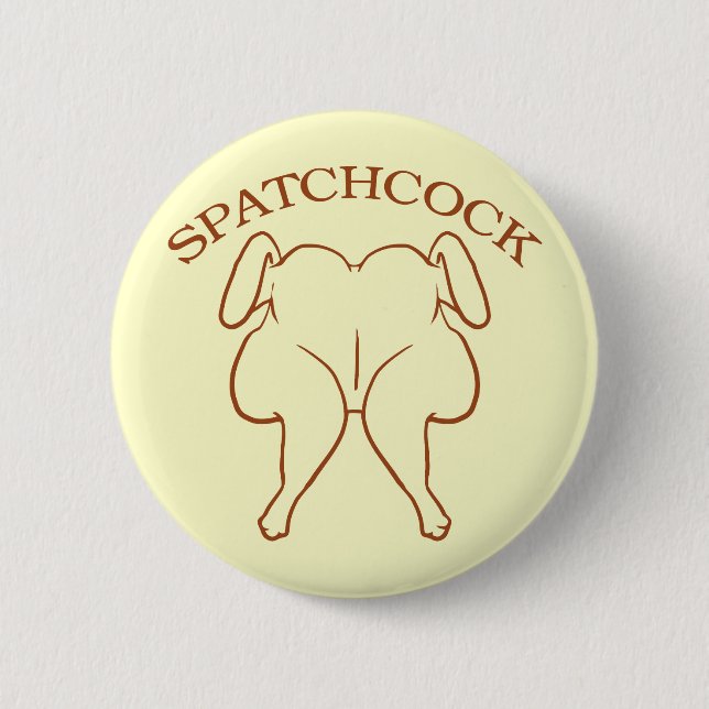 Badge Rond 5 Cm Poulet de Spatchcock (Devant)