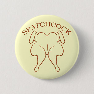 Badge Rond 5 Cm Poulet de Spatchcock