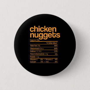 Badge Rond 5 Cm Poulet Nuggets Nutrition Faits Drôle Thanksgiving