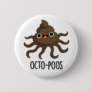 Badge Rond 5 Cm Poulet Octo-Poos Drôle