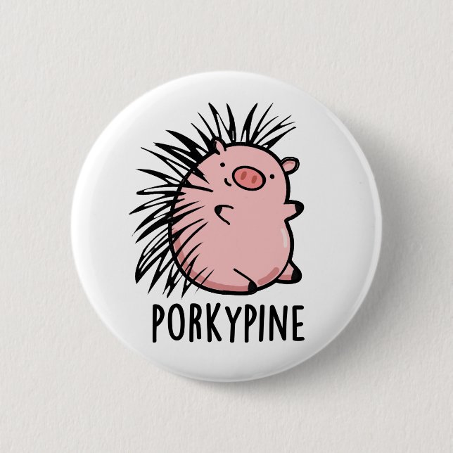 Badge Rond 5 Cm Poulet Porc-pin Cute Porcupine Porcupine (Devant)