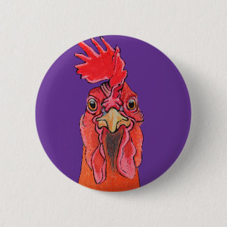 Badge Rond 5 Cm Poulet pourpre