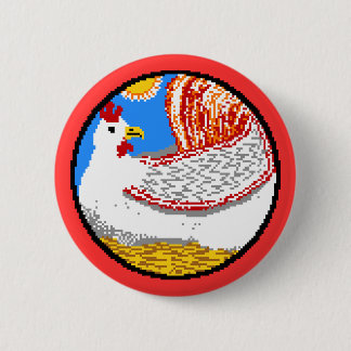 Badge Rond 5 Cm Poulets ! Gloussement de gloussement de