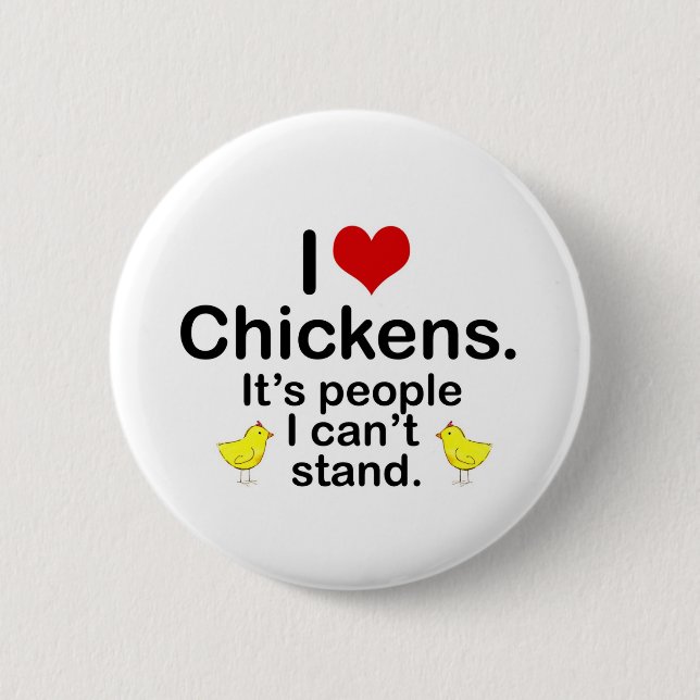 Badge Rond 5 Cm Poulets I (de coeur) (Devant)