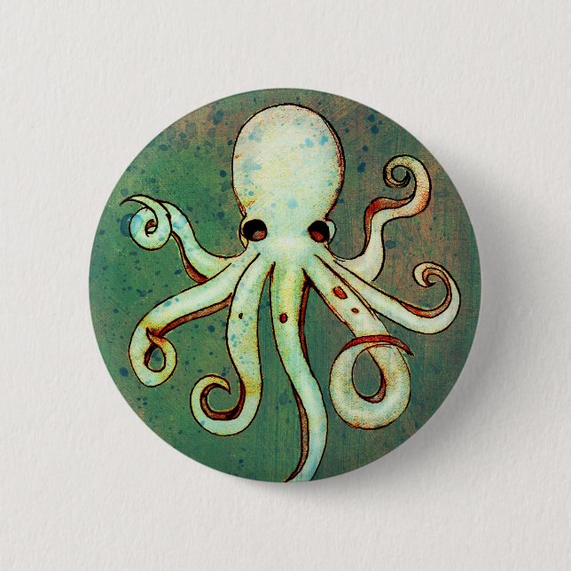 Badge Rond 5 Cm Poulpe Cthulhu (Devant)