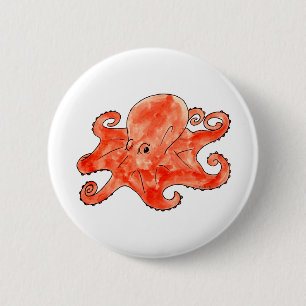 Badge Rond 5 Cm Poulpe géant