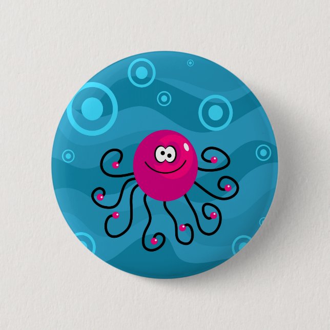 Badge Rond 5 Cm Poulpe génial (Devant)
