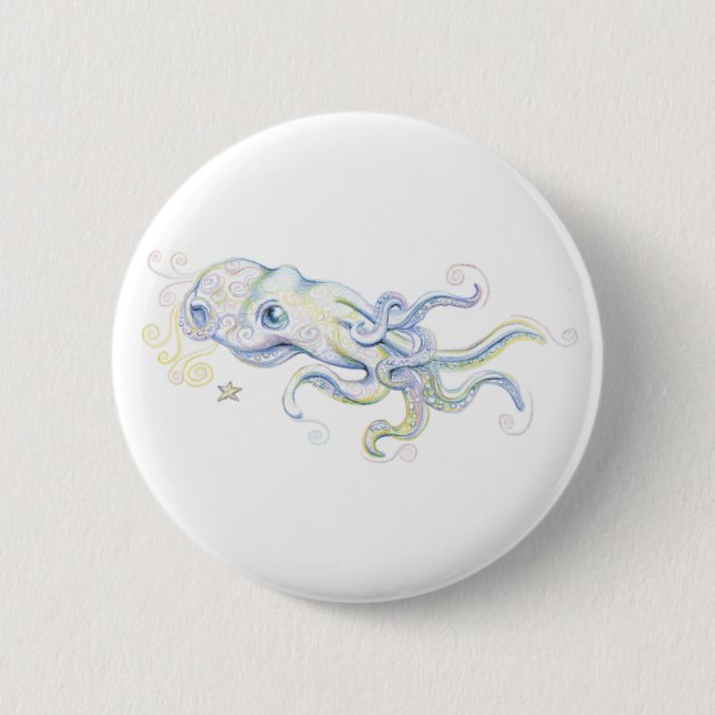 Badge Rond 5 Cm Poulpe mystique (Devant)