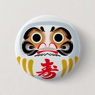 Badge Rond 5 Cm Poupée Daruma (charme traditionnel japonais de cha
