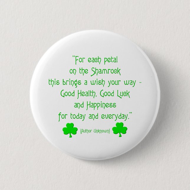 Badge Rond 5 Cm Pour chaque pétale sur le shamrock... (Devant)