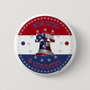 Badge Rond 5 Cm Pour Dieu et la liberté du pays Bell