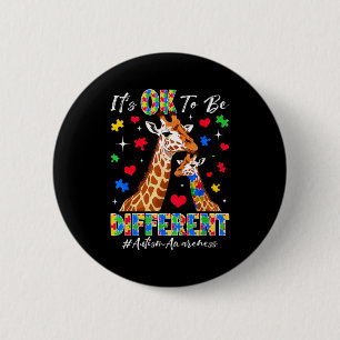 Badge Rond 5 Cm Pour être différents, énigmes de girafe de sensibi