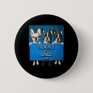 Badge Rond 5 Cm Pour Harris 2024 Adorable Bulldog Campaign Art