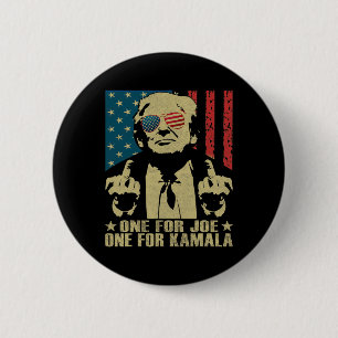 Badge Rond 5 Cm Pour Joe un pour Kamala Drôle Trump 2024 