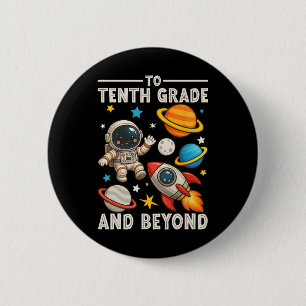 Badge Rond 5 Cm Pour la deuxième année et au-delà Astronaute Drôle