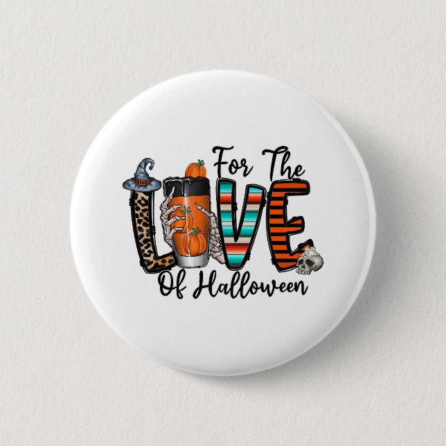 Badge Rond 5 Cm Pour L'Amour D'Halloween (Devant)