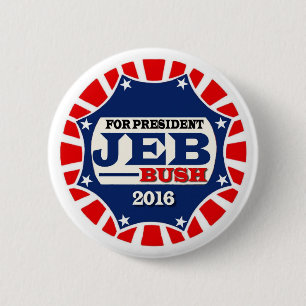 Badge Rond 5 Cm Pour le Président Jeb Bush 2016