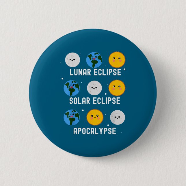 Badge Rond 5 Cm Pour l'éclipse solaire 04 08 24 (Devant)