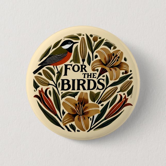 Badge Rond 5 Cm Pour les oiseaux (Devant)