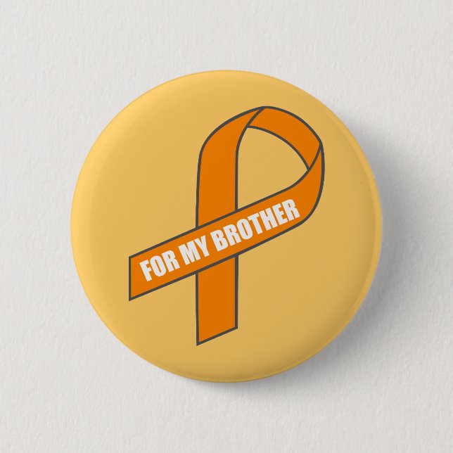 Badge Rond 5 Cm Pour mon frère (ruban orange) (Devant)