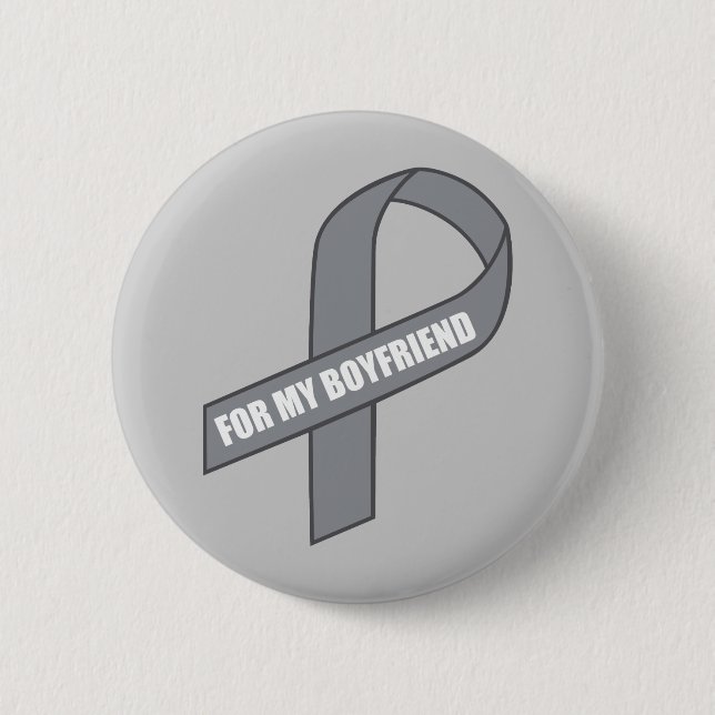Badge Rond 5 Cm Pour mon ruban gris/argenté d'ami (de conscience) (Devant)