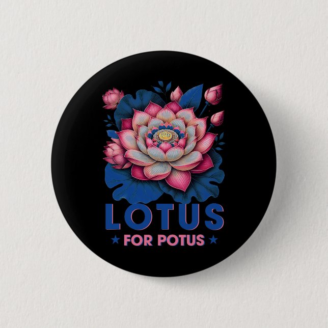 Badge Rond 5 Cm Pour Potus Kamala Harris 2024 Trending President (Devant)