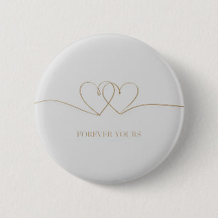 Badge Rond 5 Cm Pour toujours : Coeurs interconnectés Design