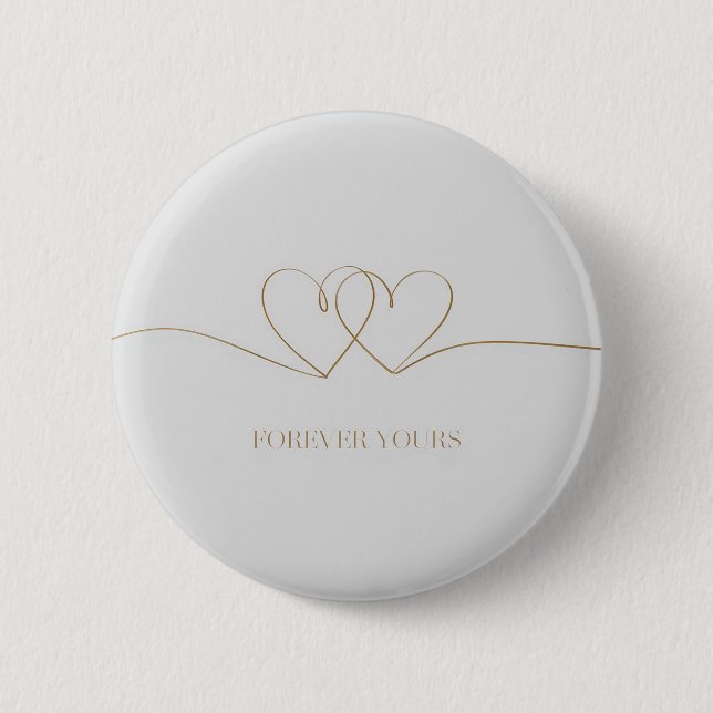Badge Rond 5 Cm Pour toujours : Coeurs interconnectés Design (Devant)