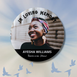 Badge Rond 5 Cm Pour toujours dans nos coeurs le bouton commémorat