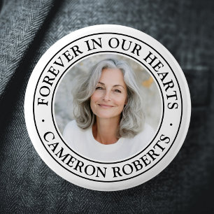 Badge Rond 5 Cm Pour toujours dans nos cœurs photo de memorial à b