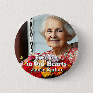 Badge Rond 5 Cm Pour toujours dans nos Cœurs Photo de souvenir m