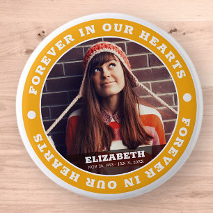 Badge Rond 5 Cm Pour toujours dans nos coeurs Photo moderne simple