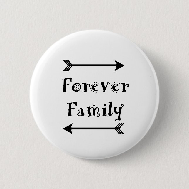 Badge Rond 5 Cm Pour toujours famille - conception d'Adpotion (Devant)